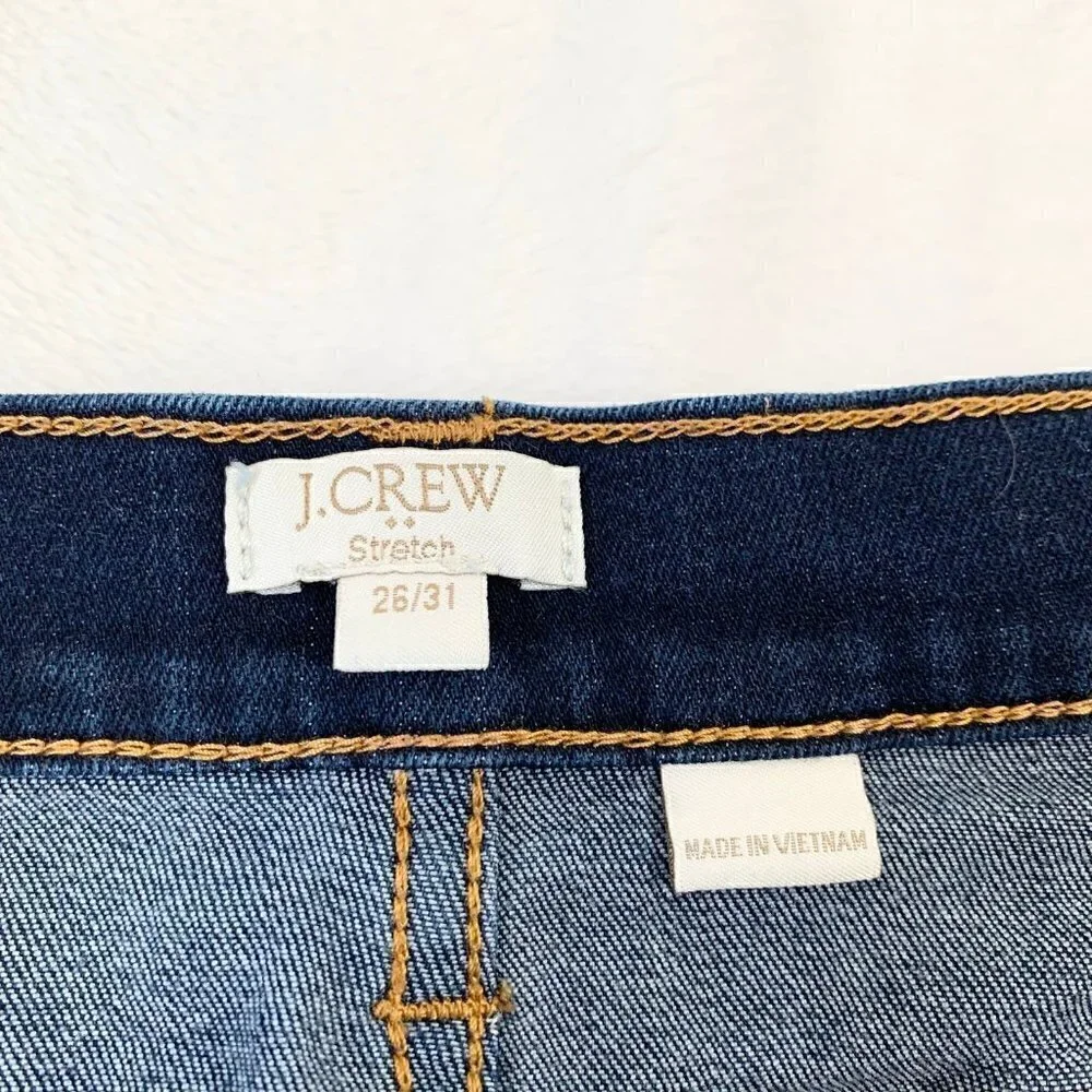 J.Crew Stretch Straight Leg Jeans Dark Wash Indigo Blue Women's‎ 26